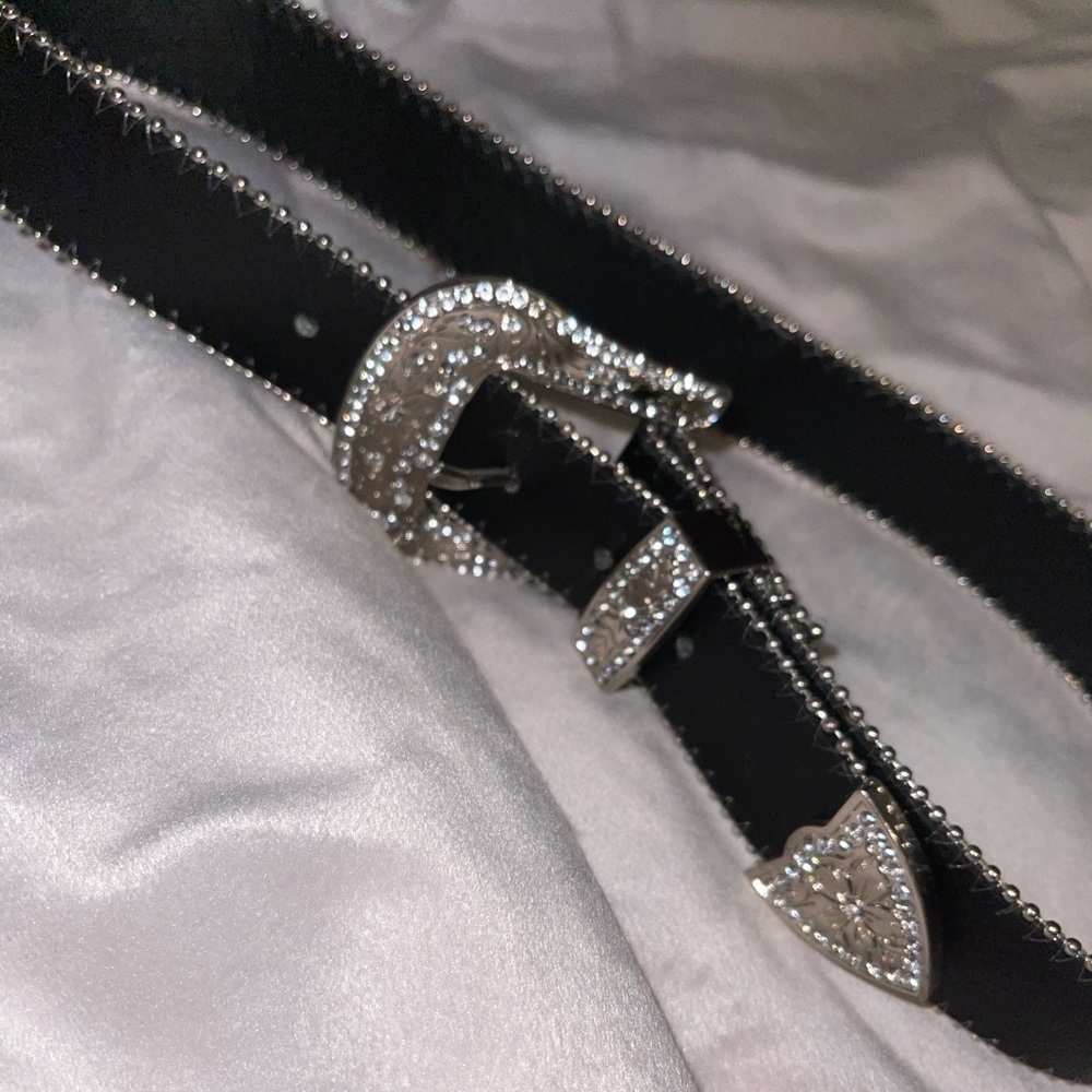 Metal and Leather cowgirl belt